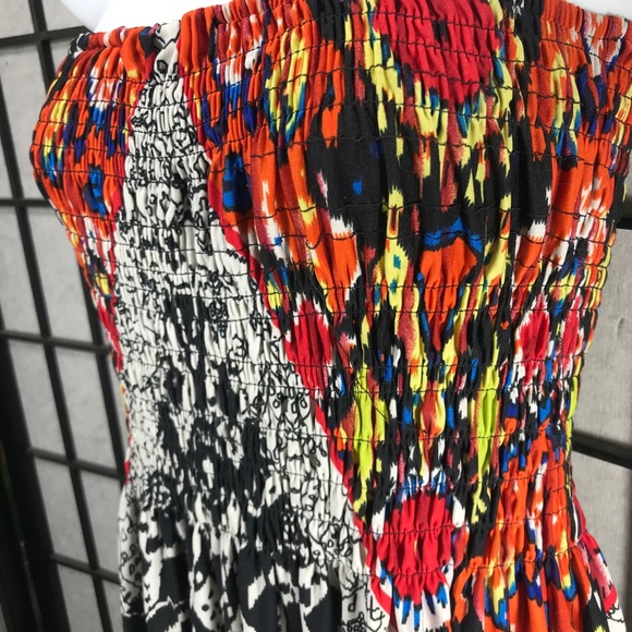 MAGIC Sz M Halter Tube Ribbed Printed Aztec Dress - Picture 6 of 10